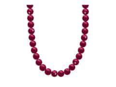 Perlový náhrdelník s umělými perlami - vínově červené barvy 6000657-10 Průměr perly: 6 mm