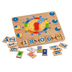 Popron.cz 184 Učíme se hodiny – dřevěná naučná hrací deska