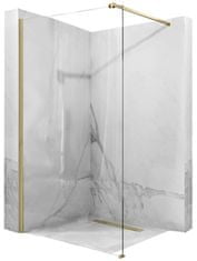 BPS-koupelny Bezrámová sprchová zástěna REA AERO 90 cm, zlatá kartáčovaná