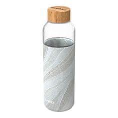 QUOKKA FLOW Skleněná láhev se silikonovým povrchem WHITE STONE, 660ml, 40002