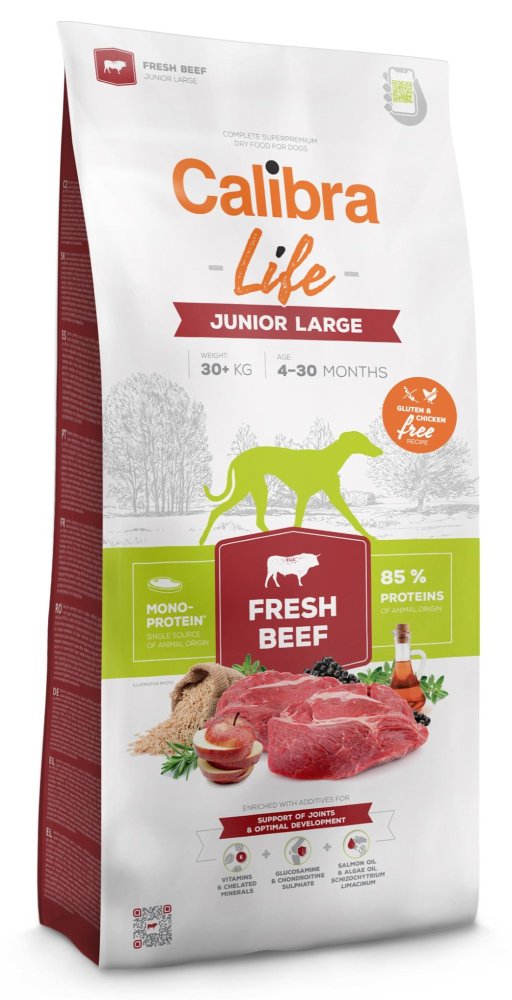 Levně Calibra Dog Life Junior Large Fresh Beef 12 kg