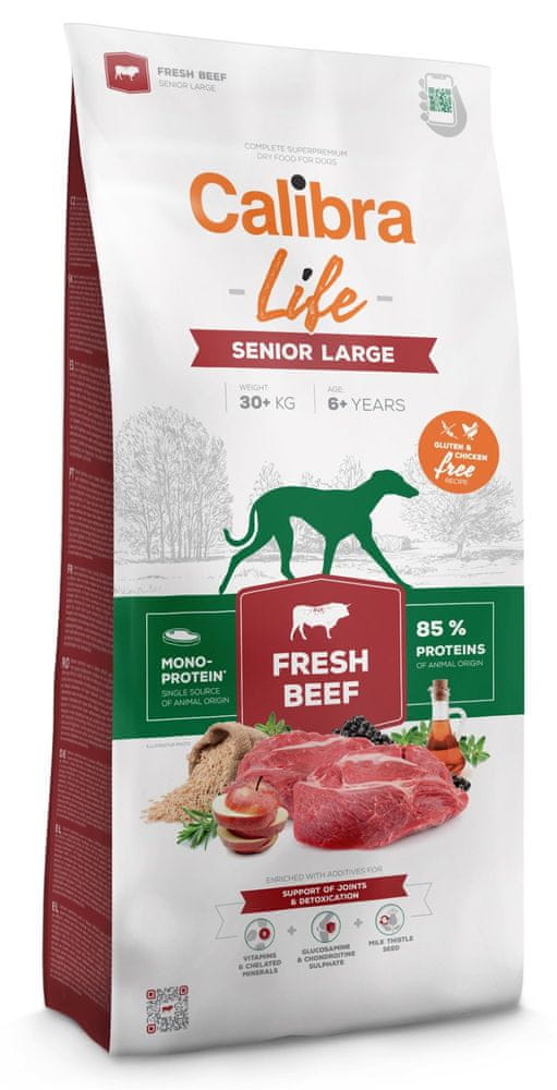 Levně Calibra Dog Life Senior Large Fresh Beef 12 kg