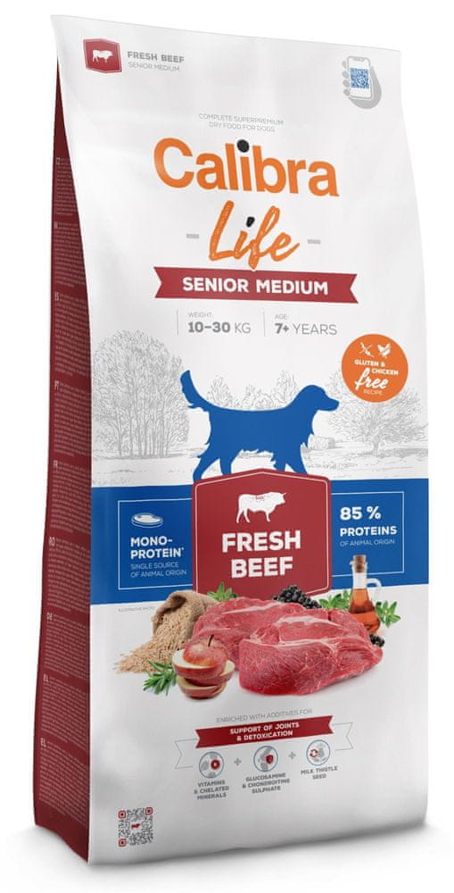 Levně Calibra Dog Life Senior Medium Fresh Beef 12 kg