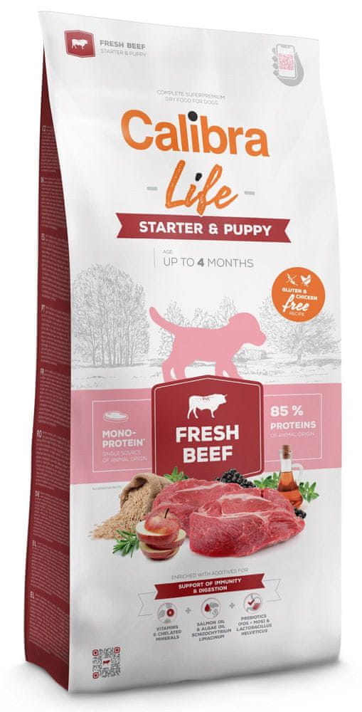 Levně Calibra Dog Life Starter & Puppy Fresh Beef 12 kg