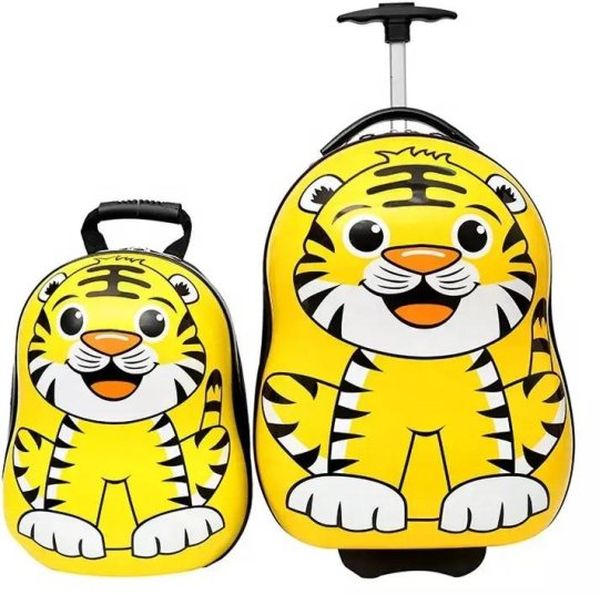 MPMAX Dětský kufřík na kolečkách Tigr + batoh Zdarma
