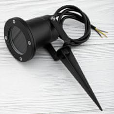 LUMILED 2x Zahradní lampa LED GU10 vodotěsna HORTI černá s 1m kabelem