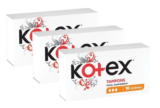 Levně Kotex Tampony Normal 3 x 16 ks