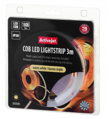 ActiveJet LED COB pásek s napájením teplá barva IP20 3m 