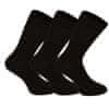 3PACK ponožky vysoké bambusové černé (3NDTP001) - velikost M