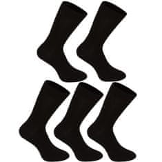 Nedeto 5PACK ponožky vysoké bambusové černé (5NDTP001) - velikost L