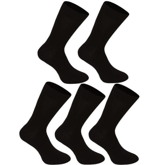 Nedeto 5PACK ponožky vysoké bambusové černé (5NDTP001)