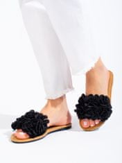 Amiatex Designové dámské nazouváky černé bez podpatku, černé, 37