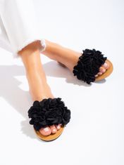 Amiatex Designové dámské nazouváky černé bez podpatku, černé, 38