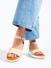 Vinceza Luxusní dámské hnědé sandály na klínku + Ponožky Gatta Calzino Strech, odstíny hnědé a béžové, 36