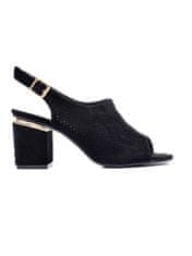 Vinceza Praktické sandály černé dámské na širokém podpatku + Ponožky Gatta Calzino Strech, černé, 36