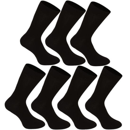 Nedeto 7PACK ponožky vysoké bambusové černé (7NDTP001)