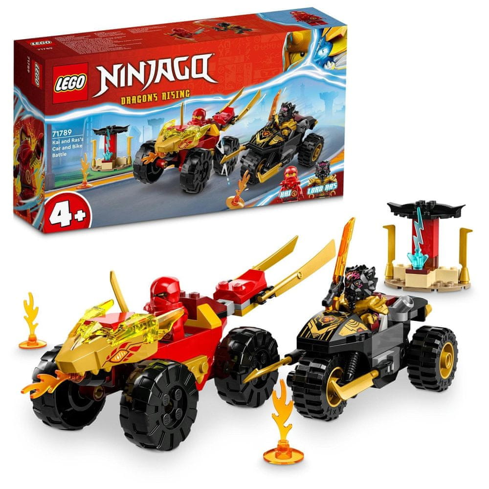 Levně LEGO Ninjago 71789 Kai a Ras v duelu auta s motorkou