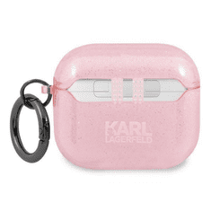 Karl Lagerfeld Karl Lagerfeld KLA3UKHGP AirPods 3 kryt růžová/růžová Glitter Karl`s Head