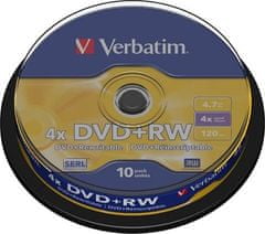 Verbatim DVD+RW 4,7GB/ 4x/ 10pack/ spindle