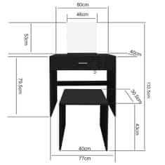 Aga Toaletní stolek s taburetem MRDT13-MB