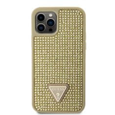 Guess Zadní kryt Rhinestones Triangle Metal Logo na iPhone 12 - 12 Pro zlatý