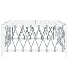 Vidaxl Zahradní stolek bílý 70 x 70 x 34 cm tkaná textilie