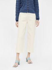 .OBJECT Krémové dámské tříčtvrteční široké džíny .OBJECT Marina XL