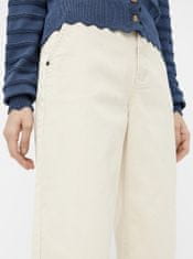 .OBJECT Krémové dámské tříčtvrteční široké džíny .OBJECT Marina XL
