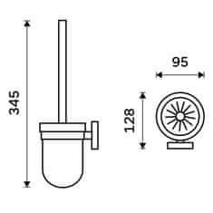NIMCO WC štětka v keramické nádobě, nástěnný držák a rukojeť chrom NIMCO UNIX UN 13094KU-26