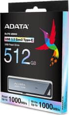 Adata UE800/512GB/1000MBps/USB 3.2/USB-C/Stříbrná