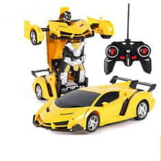 shumee Auto Robot Transformers 2v1 dálkové ovládání R/C Světlo Zvuk Drift Žlutá