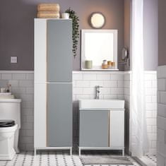 SoBuy SoBuy BZR76-HG Vysoká skříňka Koupelnová skříňka Koupelnová police Koupelnový nábytek Světle šedá 50X181X30cm