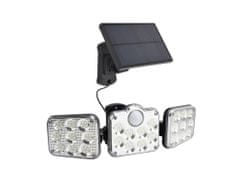 HJ Solární LED světlo s čidlem pohybu, dálkovým ovládáním a třemi reflektory