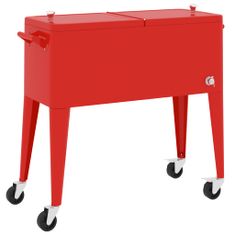 Vidaxl Chladicí vozík na kolečkách červený 92 x 43 x 89 cm