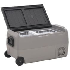 Vidaxl Chladicí box s kolečky a adaptérem černý a šedý 60 l PP a PE