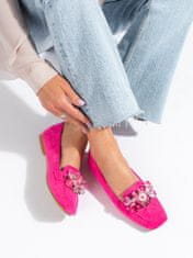 Amiatex Komfortní růžové dámské mokasíny bez podpatku + Ponožky Gatta Calzino Strech, odstíny růžové, 37