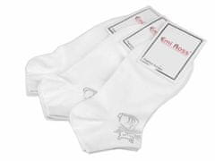 Kraftika 3pár (vel. 35-38) bílá dámské bavlněné ponožky kotníkové s