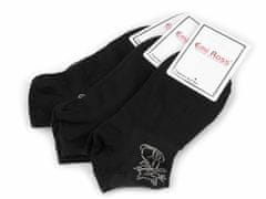 Kraftika 3pár (vel. 35-38) černá dámské bavlněné ponožky kotníkové s