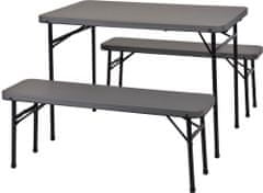 ProGarden Campingový set stůl + lavice skládací KO-CM1000020
