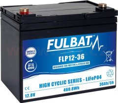 Fulbat lithiová baterie LiFePO4 FLP12-36 FULBAT 12,8V, 36Ah, 461Wh, hmotnost 4,2 kg, 195x130x162