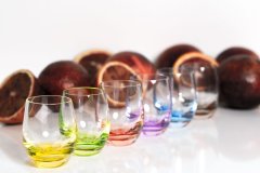 Crystalex Rainbow- sada 6 různě barevných sklenic na pálenku z kvalitního bezolovnatého křišťálu.