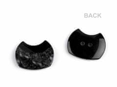 Kraftika 10ks černá knoflík kočka designový perleťový velikost 36"