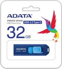 Adata UC300/32GB/USB 3.2/USB-C/Modrá
