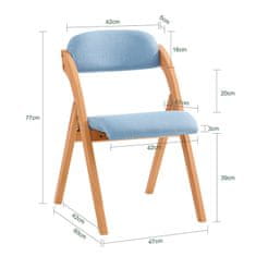 SoBuy SoBuy FST92-BL Skládací židle Kuchyňská židle Modrá 47x77x60cm