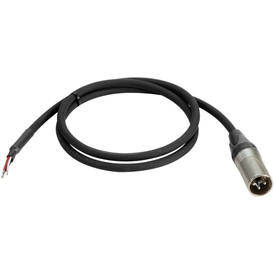PSSO DMX kabel, XLR Neutrik 3pin (M), 1 m, černý