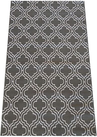 4sleep Kusový koberec SOHO 01 bílošedý Šedá 80x150 Ornamenty Do 0,9cm SOHO 20/20/150