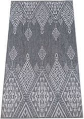4sleep Kusový koberec ZARA 13 šedý oboustranný Šedá ZARA 20/20/150 80x150 Do 0,9cm Geometrické tvary
