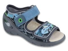 Befado chlapecké sandálky SUNNY 433P028 šedo-modré, auto, velikost 21