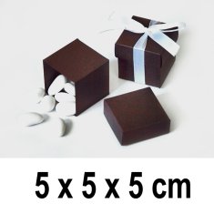 Torex Dárková krabička CUBE 5 x 5 x 5 cm - hnědá (10 ks/bal)