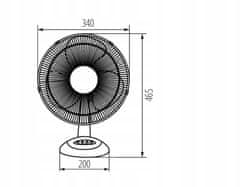 Kanlux Stolní ventilátor černý 3 režimy 40W